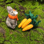 Bunny With Orange Scarf Fair Trade Handmade Animal Felt, thumbnail 3 of 3