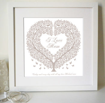 Personalised Mums Rose Tree Heart Print, 2 of 6