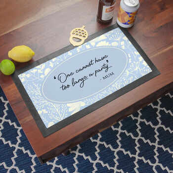 Personalised Classic Floral Quote Bar Mat, 7 of 10