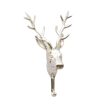 Polished Silver Wall Mounted Stag Hook, 2 of 7