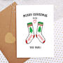 Personalised You Pair Christmas 2025 Couple Card With Festive Socks, thumbnail 2 of 2