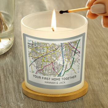 Personalised New Home Map Candle, 3 of 8