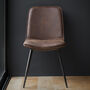 Vintage Brown Faux Leather Dining Chair – Set Of Two, thumbnail 2 of 3