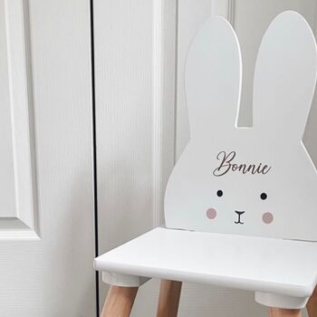 Personalised Wooden Bunny Rabbit Chair, 4 of 4