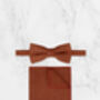 Wedding Handmade 100% Cotton Suede Tie In Burnt Orange, thumbnail 6 of 6
