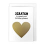 Gold Heart Scratch Reveal Card Adult Humour A6 Funny Birthday Card, thumbnail 3 of 6