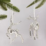 G Decor Set Of Two Glass Reindeer Christmas Decorations, thumbnail 1 of 4