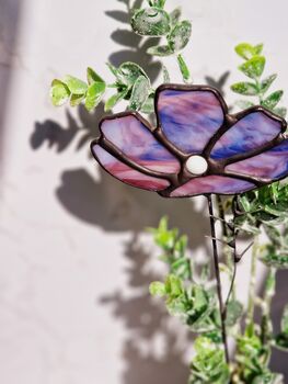 Purple Cosmos Flower Stained Glass Flowers, 3 of 7