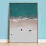 Four Beach Umbrellas Ocean Coastal Art Print, thumbnail 1 of 10