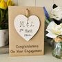 Personalised Engagement Heart Wooden Keepsake Card, thumbnail 1 of 4