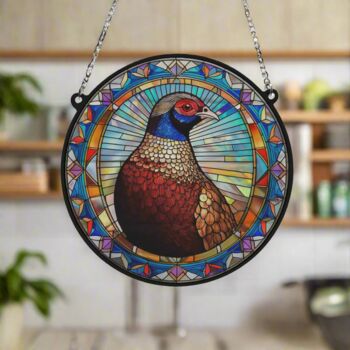 Pheasant Stained Glass Effect Suncatcher, 2 of 6