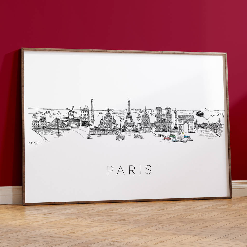 Paris France City Skyline Fine Art Print, 1 of 3