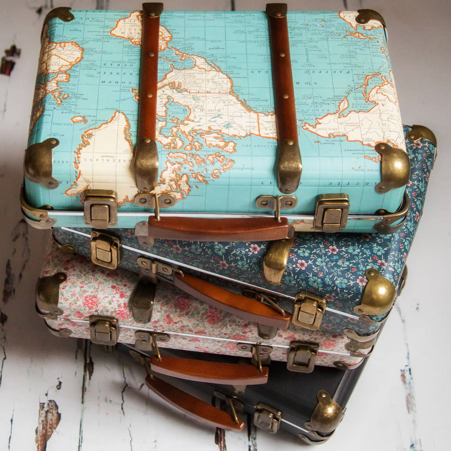 Original World Map Suitcase 