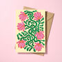 Floral Pink Bouquet Greeting Card, thumbnail 1 of 4