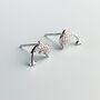 Sterling Silver Crystal Dolphin Stud Earrings, thumbnail 2 of 5