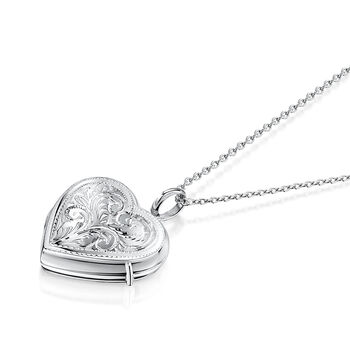 Personalised Silver Heart Locket With Full Scroll, 6 of 12