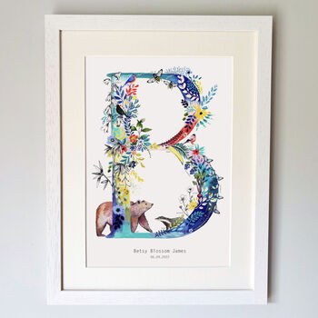 Personalised A To I Bright Wildlife Letter Print, 6 of 12