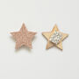 Two Pack Of Rose Gold Glitter Star Hooks, thumbnail 2 of 4