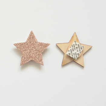 Two Pack Of Rose Gold Glitter Star Hooks, 2 of 4