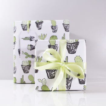 Cactus Succulent Eco Friendly Wrapping Paper, 2 of 12