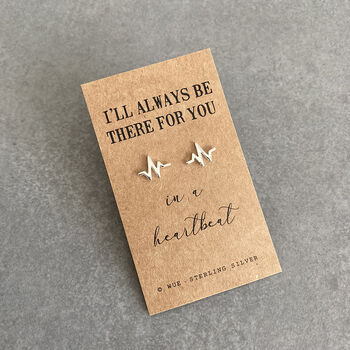 Silver Heartbeat Earrings. Always Be There For You, 3 of 4