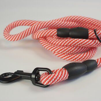 Red And White Stripped Rope Dog Lead, 7 of 12