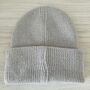 Deep Cuff Stone Beanie With Embroidered French Bulldog, thumbnail 3 of 3