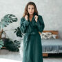 Women’s Linen Spa Robe | Natural Loungewear, thumbnail 1 of 12