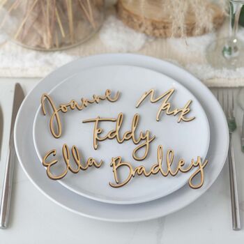 Personalised Scripted Wooden Wedding Place Name, 8 of 12