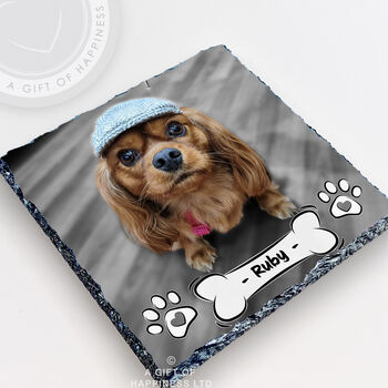 Personalised Dog Photo Slate Gift With Professional Photo Editing For Dog Mums And Dads, 2 of 6