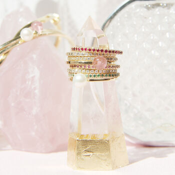 Rose Quartz, Crystal Quartz And Ameythst Ring Holders, 6 of 12