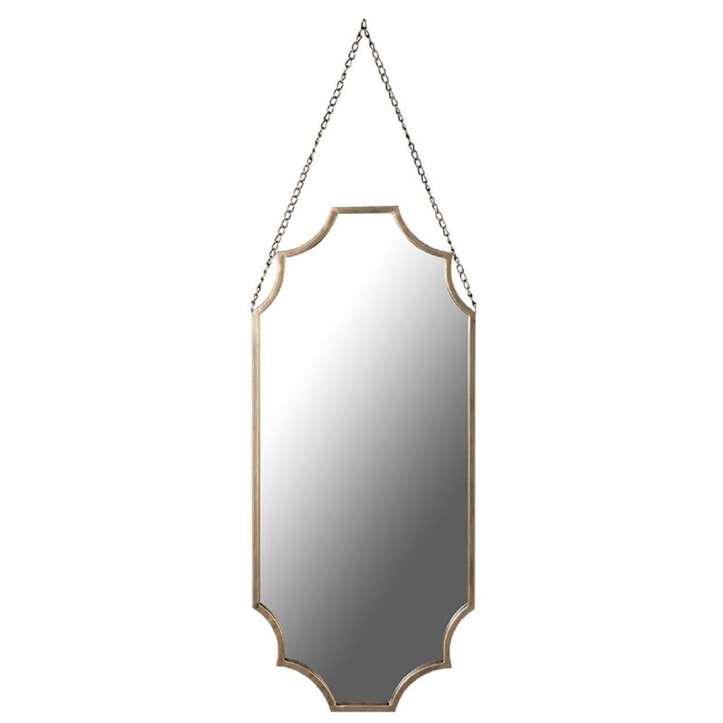 gold scalloped mirror with chain by marquis & dawe