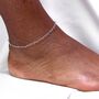 9ct White Gold Open Hearts Chain Anklet, thumbnail 1 of 3