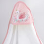 Personalised Pink Floral Swan Baby Towels Three Pack, thumbnail 3 of 8