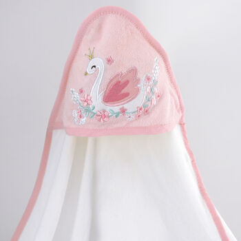 Personalised Pink Floral Swan Baby Towels Three Pack, 3 of 8