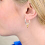 Silver And Gold Sweetie Heart Hoop Earrings, thumbnail 2 of 6