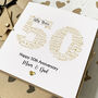 Personalised 50th Anniversary Card With Gold Heart, thumbnail 2 of 4