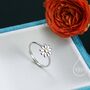 Sterling Silver Adjustable Daisy Flower Ring, thumbnail 4 of 8