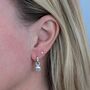 The Orb Aquamarine March Birthstone Earrings, Silver, thumbnail 3 of 6