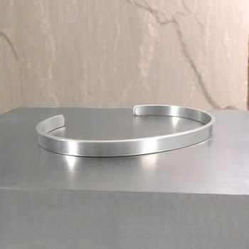 Personalised Mens Silver Bangle, 8 of 8