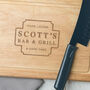 Personalised Mens Bar And Grill Chopping Board, thumbnail 1 of 4