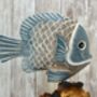 48cm Hand Carved Coral And Blue Fish Figurine On Teak Root Ornament, thumbnail 8 of 9