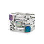 Sterling Silver Fire Opal Stack Ring, thumbnail 7 of 7