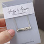 Hugs And Kisses Silver Bar Necklace, thumbnail 8 of 9