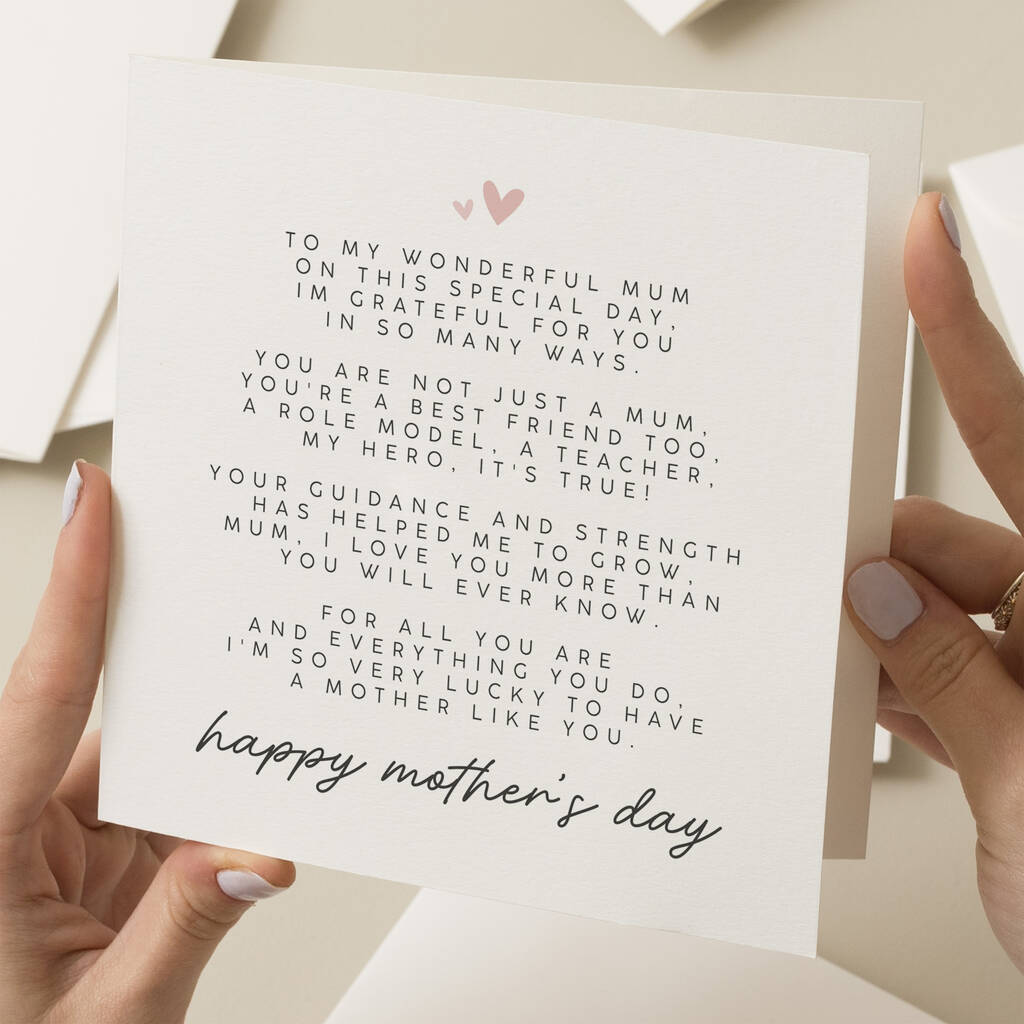 Happy Mother's Day Poem For Mum By Twist Stationery