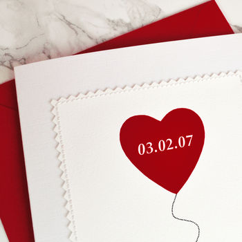 Heart Balloon Personalised Anniversary Card, 2 of 7