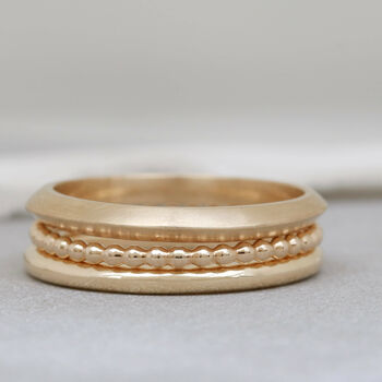 9ct Gold Ring Hand Carved Thin Band, 4 of 12