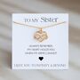 To My Sister Necklace – Heart Infinity, Sister Gift Christmas Or Birthday, thumbnail 1 of 12