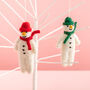 Personalised Felt Snowman Christmas Tree Decoration, thumbnail 4 of 7
