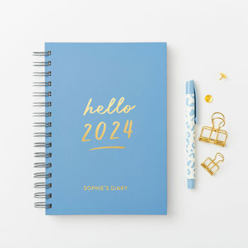 Personalised Hello 2024 Weekly Diary, 3 of 10